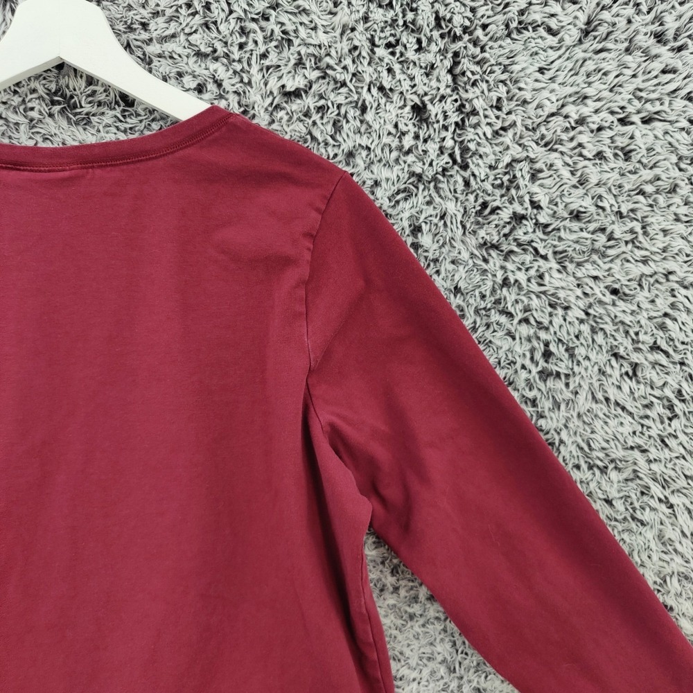 Harley-Davidson Womens Biker Rocker Top 1W Maroon Studded Logo Long Sleeve Tee - Picture 12 of 16